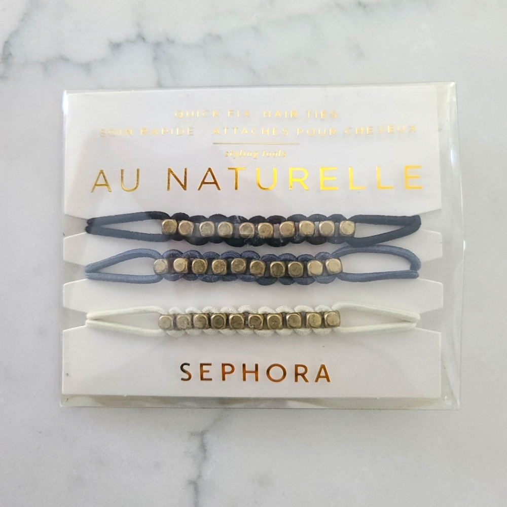 NIB Sephora Set of 3 Beaded Hair Ties